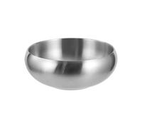 Stainless Steel Bowl 1Pc Double Layer Heat Insulated Stainless Steel Bowl Rice Bowls Food Serving Container for Kitchen Flatware(Silver)