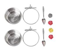 Stainless Steel Bowl Parrot Feeding Scoop and 8pcs Cage Feeding Set | Willow Bite Balls, Bird Cage Use, Multi-purpose Feeding Accessories, for Beaks and Other Pets