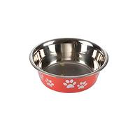 Stainless Steel Bowl, Paw Design, D21/17 cm, Glossy Red