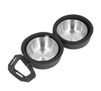 Stainless Steel Bowls, Collapsible Dual Bowl Set in EVA Storage Bag, 2 Outdoor Dog Bowls with Carry Case for Camping, Travel, Hiking