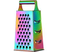 Stainless Steel Box Cheese Grater with 4 Sides, 9.3 Inch Vegetable Slicer with Handle, Portable for Kitchen Cheese Vegetables Potatoes Ginger Colorful