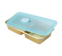 Stainless Steel Box,Reusable Snack Containers with Lids,Portable 20 * 10 * 4cm Plastic Silicone Stainless Steel You contribute Positively to The Environment (B)