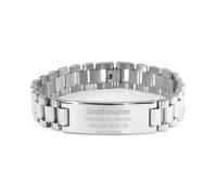 Stainless Steel Bracelet for Granddaughter - Engraved Love from Granddad - Perfect Idea Gifts for Christmas, Birthday, and Graduation - Inspirational Bracelet to Walk by Her Side Every Day, Small,