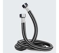 Stainless Steel Braided Hose Flexible Water Plumbing Pipe Bathroom Kitchen Sink Hot Cold Water Inlet Hoses for Toilet/Taps G1/2 X G1/2 2M Long