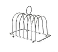 Stainless Steel Bread Holder, Seamless Design, 6 Slot Toast Rack, Multi functional Kitchen Organizer