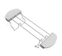 Stainless Steel Bread Rack 6 Slot Toast Holder for Crisp Bread - Multi Purpose Cooling Grid Grilling Rack Breakfast Tool Chrome 26cm(Grey Straight)