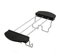 Stainless Steel Bread Rack 6 Slot Toast Holder for Crisp Bread - Multi Purpose Cooling Grid Grilling Rack Breakfast Tool Chrome 26cm(Black Straight)