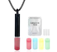 Stainless Steel Breathing Necklace for Anxiety - Adjustable Chain Breathwork Tool, Mindfulness Slow Breathing Trainer for Calm Meditation & Stress Relief, Gift for Women Men (Black)