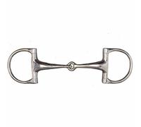 Stainless steel broken Verdun snaffle bit with large barrels Tattini