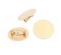 Stainless Steel Brooch Pin Disk Base， 20pcs Stainless Steel 20mm Circle Plate Brooch Base Blanks Gold Plated, Plain(Gold Plated)