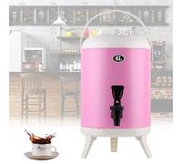 Stainless Steel Bucket， 304 Stainless Steel Insulated Beverage Dispenser, Home Kitchen Hot Water Barrel with Handle for Party BBQ Family Gathering Camping, Easy to Carry(B)