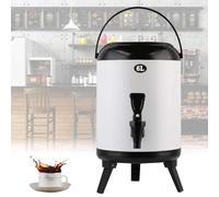 Stainless Steel Bucket， 304 Stainless Steel Insulated Beverage Dispenser, Home Kitchen Hot Water Barrel with Handle for Party BBQ Family Gathering Camping, Easy to Carry(D)