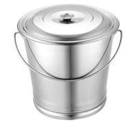 Stainless Steel Bucket with Lid, 8L Stainless Steel Compost Bin, Large Capacity Food Storage Containers, Portable Metal Bucket with Handle for Rice Flour Grain
