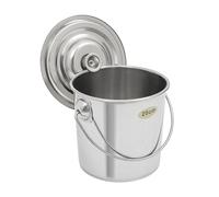 Stainless Steel Bucket with Lid and Handle 6L - Heavy Duty 1mm Thick Rustproof Metal Pail, Large Capacity Container for Kitchen Storage, Gardening Watering, Picnic & Ice Bucket