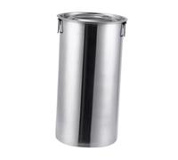 Stainless Steel Bucket with Lid Storage Container for Barbecue Beach Outings 20x40cm 13L, Silver