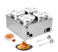 Stainless Steel Buffet Food Warmer with Pots, Ideal for Soup Cheese Sauce Temperature Control in Catering Restaurants
