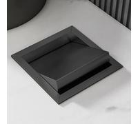 Stainless Steel Built-in Waste Bin for Kitchen, Cabinet Countertop Embedded Trash Can with Balance Flap, Commercial Hidden Waste Container (Black Square)