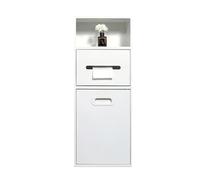 Stainless Steel Builtin Trash Can with Removable Door 20x66cm/7.5x25.5in Ideal for Bathrooms Showers Parks & Public RestroomsSpaceSaving Design White