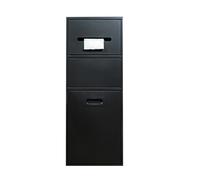 Stainless Steel Builtin Trash Can with Removable Door 30x66cm/11.5x26in Ideal for Bathrooms Public Restrooms ParksStylish Black Design