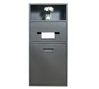 Stainless Steel Builtin Trash Can with Removable Door 30x66cm Ideal for Bathrooms Showers and Public Restrooms GreySpaceSaving Design Next to Toilet