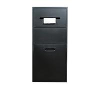 Stainless Steel Builtin Trash Can with Removable Door Bathroom Shower Waste Bin for Toilet Ideal for Parks & Public Restrooms Black30x67cm / 11.5x26in