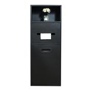 Stainless Steel Builtin Trash Can with Removable Door Bathroom Shower Waste Bin Ideal for Parks & Public Restrooms Black20x66cm / 7.5x25.5in
