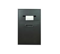 Stainless Steel Builtin Trash Can with Removable Door Customizable for Bathrooms and Public Restrooms 20x50cm/7.8x19.5in Black Ideal for Parks & Toilets