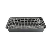 Stainless Steel Bunny Litter Box | 300g, 30x20x4.5cm | Chew-Proof Anti-Tip Toilet Tray | Removable Bottom Grid For Easy Cleaning | For Rabbits Hamsters Guinea Pigs