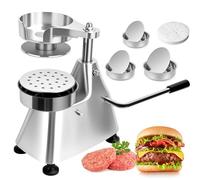Stainless Steel Burger Press, Heavy Duty Hamburger Maker, Includes Patty Papers for Beef, Pork, and Chicken, Mould Sizes 100mm, 130mm, 150mm
