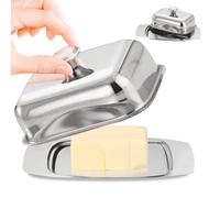Stainless Steel Butter Dish - Tray Holder, with Retro Lid | Serving Pan Storage Kitchen Pot, Multi Purpose Kitchenware Durable, Cooking Dishes