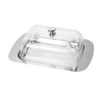 Stainless Steel Butter Dish with Clear Lid, Transparent Butter Dish, Bread Container with Handle for Cake, Cheese Storage