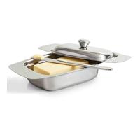Stainless Steel Butter Dish with Lid - Rust-Resistant Covered Butter Dish for Standard Butter Blocks - Modern Butter Tray for Fridge Storage & Countertop, Dishwasher Safe Home & Kitchen Accessory