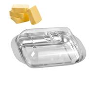 Stainless Steel Butter Dish with Lid - Steel Butter Holder | Airtight Cheese Dish | Locking Tray | Fresh Keeping B́Utter/Cheese Keeper | for Kitchen Counter, Table & Refrigerator