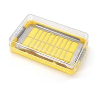 Stainless Steel Butter Slicer Cutter Container with Lid & Fork, 7.7 Oz Covered Stick Butter Dish for Refrigerator, Cutter and Storage Case, Kitchen Countertop Keeper Holder (Small)