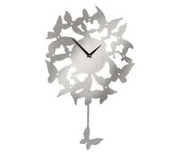 Stainless Steel Butterfly Pendulum Wall Clock, Silver
