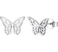 Stainless Steel Butterfly Stud Earrings/Butterfly Wing Earrings Dainty Simple Earrings for Women,hypoallergenic, Small, Stainless Steel, No Gemstone