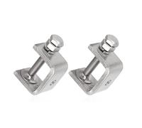 Stainless Steel C Clamps Mini 1 Inch for Mounting, Heavy Duty Metal U Clamps for Metal Working, Small Desk Clamp with Stable Wide Jaw Opening & Protective Pads/I-Beam Design (2pcs)