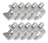 Stainless Steel C Clamps Mini 1 Inch for Mounting, Heavy Duty Metal U Clamps for Metal Working, Small Desk Clamp with Stable Wide Jaw Opening & Protective Pads/I-Beam Design (10pcs)