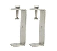 Stainless Steel C Clamps Small 5 Inch for Mounting, Heavy Duty U Clamps for Metal Working, Desk Clamp with Stable Wide Jaw Opening & Protective Pads/I-Beam Design (2pcs)