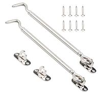 Stainless Steel Cabin Hook, Tiberham Heavy Duty Eye Latch Lock, Swivel Gate Door Shed Catch Window Brace Silent Holder with Mounting Screws, 205 mm/8.1 inches, Pack of 2