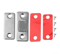 Stainless Steel Cabinet Catch Latch for Ultra-Thin Doors - Strong Magnetic Cupboard Closer with Two-Way Mounting, Suitable for Draw(Silver)