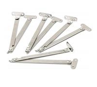 Stainless Steel Cabinet Cupboard Furniture Doors Close Lift Up Stay Support Hinge Folding Cabinet Stay Hinges 180 Degree Lid Support Hinges (4pcs)