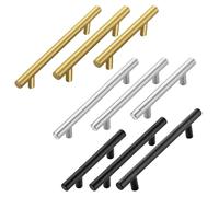 Stainless Steel Cabinet Handles 10/15/20cm 4/6/ 7.8 Inch Cabinet Drawer Pulls 2pcs(Black-20cm(2Pcs))