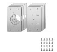 Stainless Steel Cabinet Hinge Repair Plate for Kitchen Cupboard Door Fixing, Rust-Resistant Silver Bracket with Screws, 2/4/10 Pair Pack