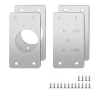 Stainless Steel Cabinet Hinge Repair Plate, Heavy Duty Door Fixing Bracket for Kitchen Cupboard Reinforcement, Broken Hinge Mending Kit with Screws to Cover Screw Holes(2 Pair)