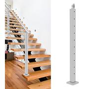 Stainless Steel Cable Railing Post 220lbs Load Adjustable 0-180° Pre-Drilled Holes Weatherproof Rustproof Square Base for Staircase Glass Balcony UK Building Regulations DIY Installation