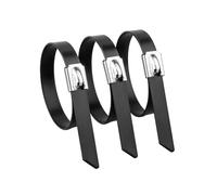 Stainless Steel Cable Tie 7.9mm Cable Ties Stainless Steel Metal Black Coated Locking Zip-Exhaust Multifunctional(7.9x450mm,100 pcs)