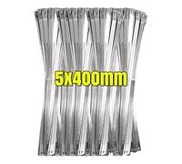 Stainless Steel Cable Tie Stainless Steel Cable Ties Self Locking Metal Wrap Strap Multipurpose Tie Wire Fasteners Hardware Organizer for Industrial(5x400mm,20PCS)