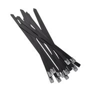 Stainless Steel Cable Ties 10-100PCS Metal Black Stainless Steel Cable Ties 4.6mm Metal Zip Ties Heavy Duty Locking Wire Ties for Exhaust Pipe Binding(50PCS,4.6x200mm)