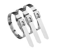 Stainless Steel Cable Ties 10-100PCS Self-Locking Stainless Steel Cable Ties Heavy Duty Heat Proof Reusable Metal Zip for Exhaust Pipe Wiring Harness Stainless Steel Metal Cable Tie(100PCS,4.6x300mm)